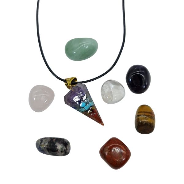 Orgonite pendant tumblestone gift set -7 Orgonite pendant tumblestone gift set -7