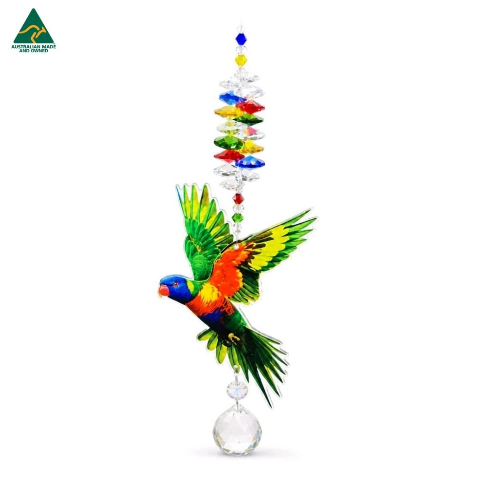 lorikeet crystal suncatcher