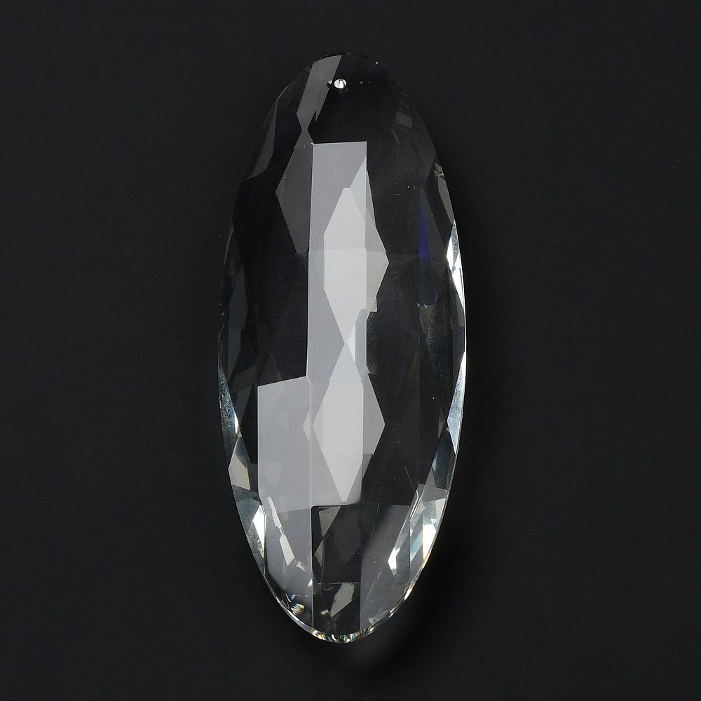 120mm Crystal Pendant, Faceted Oval Prism