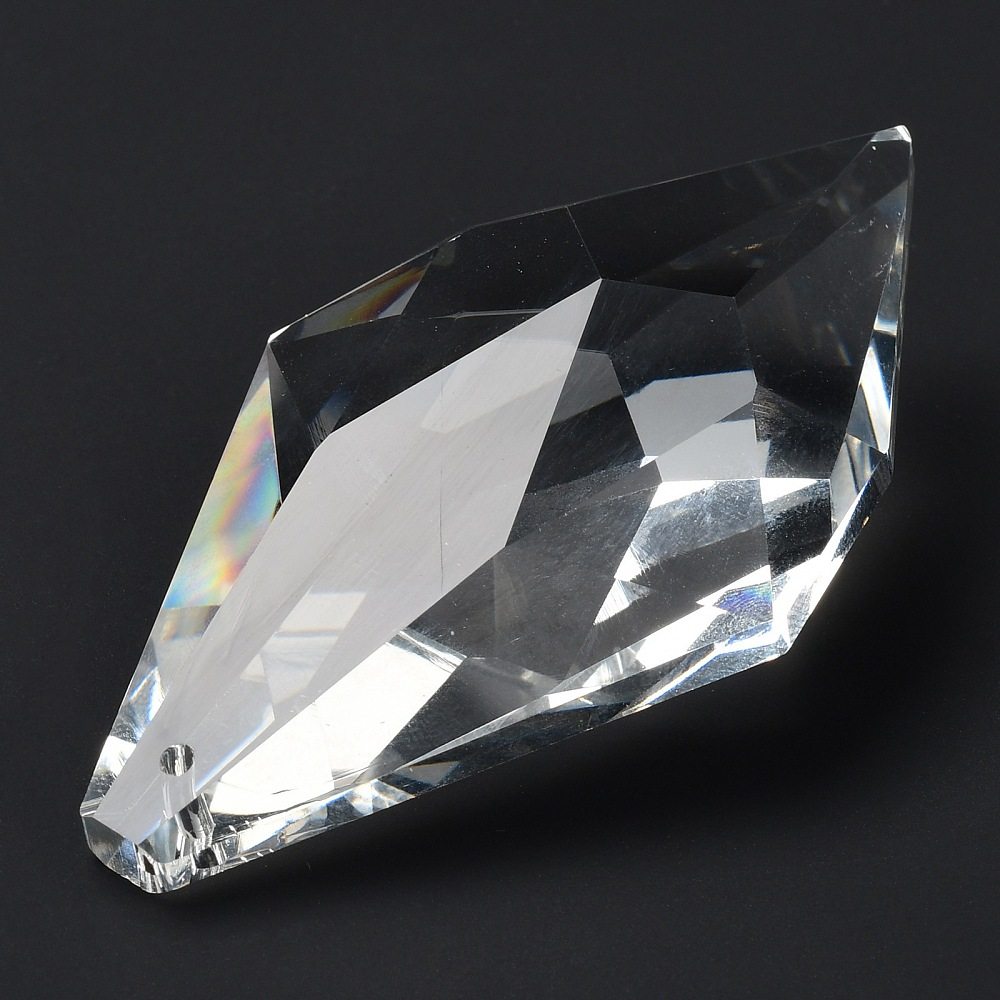 large faceted rhombus crystal pendant 76mm