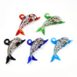 lampwork glass dolphin charms
