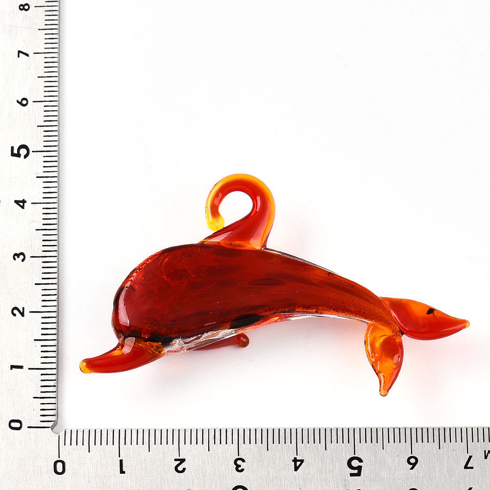 lampwork glass dolphin charm size
